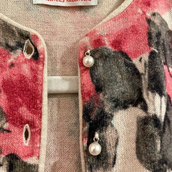 Frances Valentine Darling Cardigan Pink and Green Floral Print Size XS - Picture 6 of 7